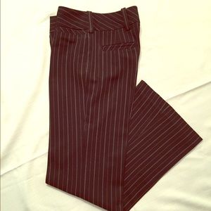 Striped Black Low-Rise Slightly Flare Dress Pants